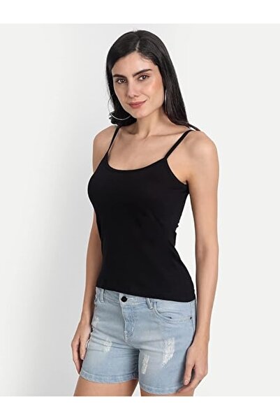 AIMLY Women's Regular Fit Cotton Camisole Slip Spaghetti Pack of 3, Contains 2 Black 1 Beige