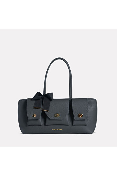 Black Ribbon Gina Tote Bag - Women's Hand and Shoulder Bag