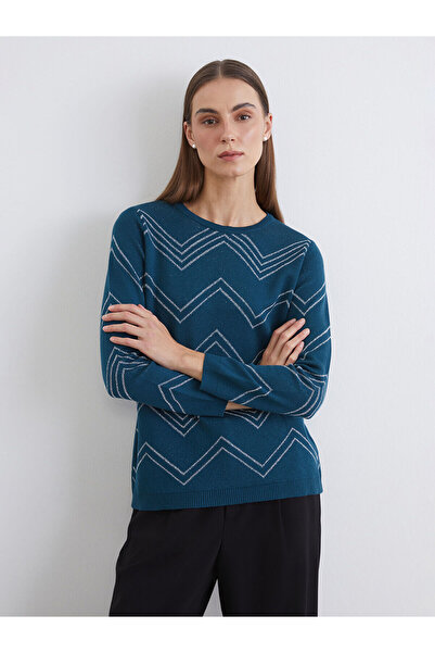 LC Waikiki Özmarka New Season Crew Neck Patterned Women's Knitwear Sweater