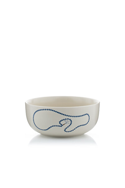 Blends وعاء تقديم كبير بيج اللون بنقشة خرز من تيلا