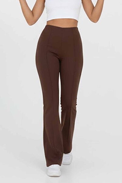 vynor atelier بنطلون ضيق عالي الخصر حواف أسطوانية واسع الأرجل - بنطلون ضيق بم...