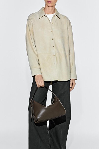 Massimo Dutti Küçük napa deri omuz çantası