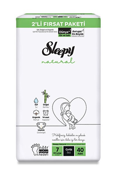 activ baby you Natural 7 Numara Xx Large 40'lı Bebek Bezi
