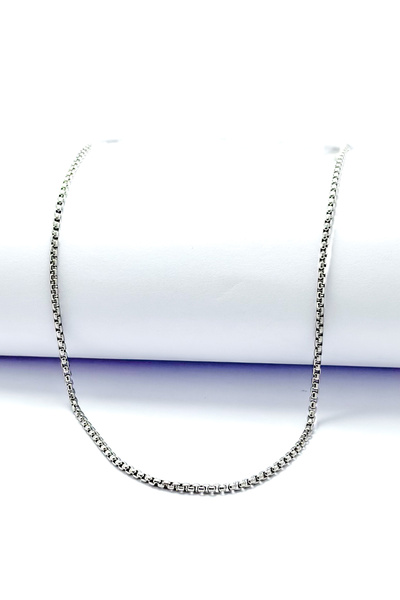 DEARWİSH Silver Color Thick Jewelry Model 316L 60 cm Stainless Steel Chain