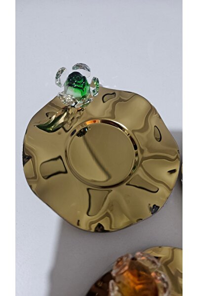 Keopsantique home طبق شاي ذهبي مكون من 6 قطع مع ورود