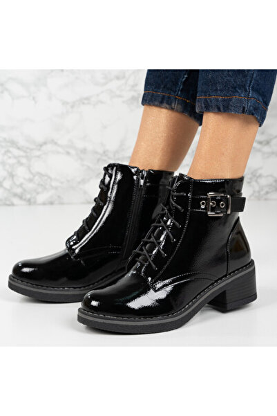 Sofia Store Ghete dama imblanite din piele ecologica lacuita PREMIUM Deni