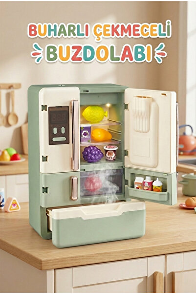 craftivio 28 Parça Aksesuarlı Buharlı Işıklı ve Müzikli Çekmeceli Oyuncak Buz...