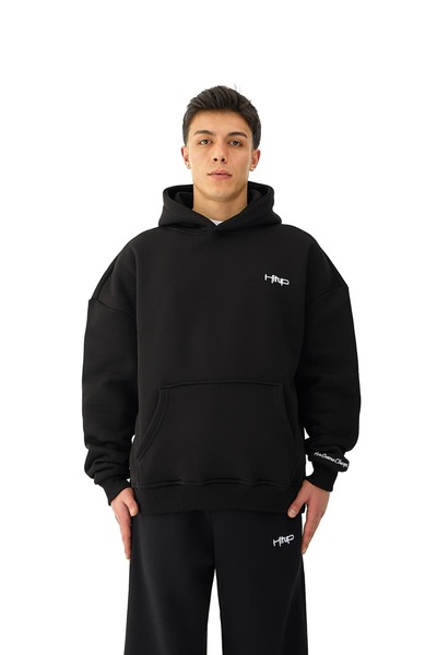hitup Nakışlı Premium Oversize Kapişonlu Hoodie