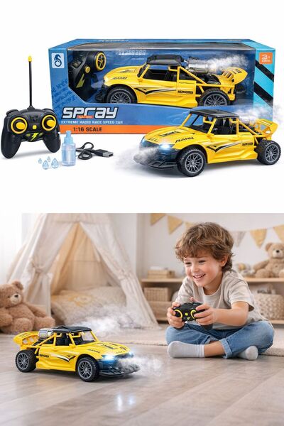 NASYONEL TOYS Uzaktan Kumandalı Sprey Efektli Yarış Arabası – Işıklı & Gerçek...