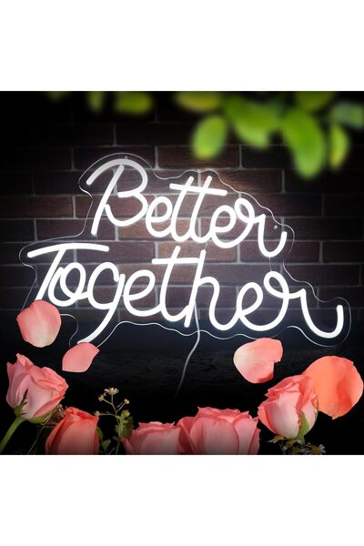 Slasa Better Together Neon Sign LED 55x35 cm – White Party & Teen Room Decor