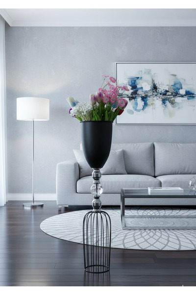 Decodelight Siyah Dekoratif Modern Kristal Taşlı Tel Ayaklı Gold/Krom Detaylı...