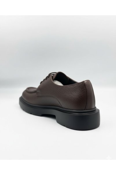 BESS SHOES 100% Genuine Leather Brown Casual Comfortable Classic Men's Shoes - Non-Slip Sole
