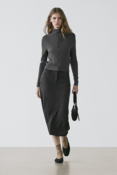 Massimo Dutti Fermuarlı yün hırka