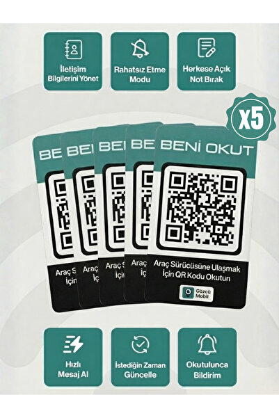 Gözcü Mobil 5 قطع من أرقام QR غير المُرقمة، أرقام مخفية للجيل الجديد من السيا...