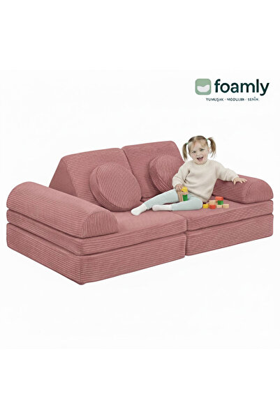foamly PUZZLE Fitilli Kadife Modüler Çocuk Oyun Minderi Ve Kanepesi Tamamen S...