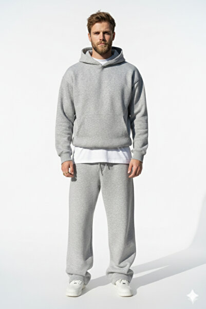 NİCE Oversized Baggy Tracksuit Set |   Winter Thick Inner Layer 3 Thread Sha ...