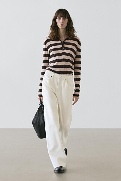 Massimo Dutti Pamuk karışımlı polo yaka triko kazak