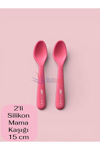 Multiamo 2'li Silikon Mama Kaşığı 15 cm %100 Silikon BPA Free