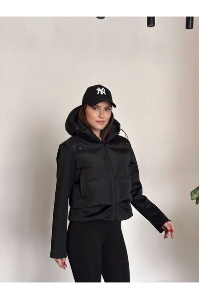 gm giyimarket Women's Crop Inflatable Coat