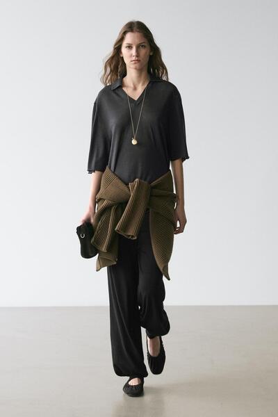 Massimo Dutti Oversize ipek ve yün karışımlı triko kazak