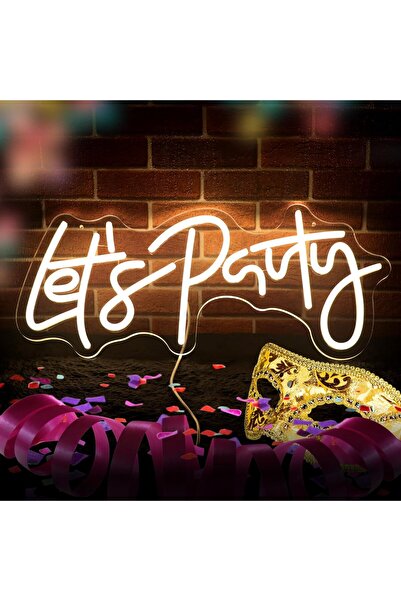 Slasa Let’s Party Neon Sign LED 55x26.5 cm – Party, Wedding & Event Wall Decor