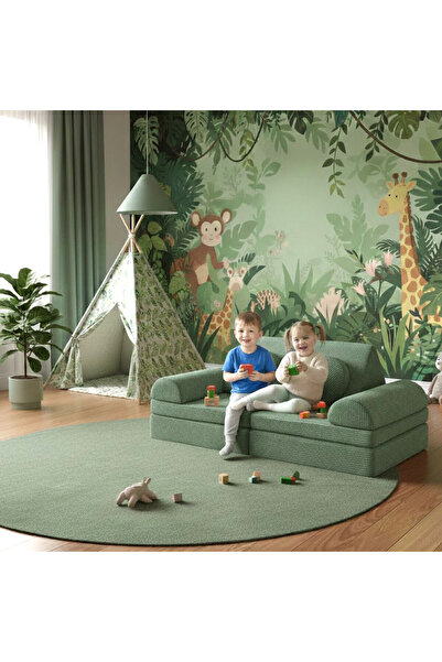 foamly PUZZLE Fitilli Kadife Modüler Çocuk Oyun Minderi Ve Kanepesi Tamamen S...