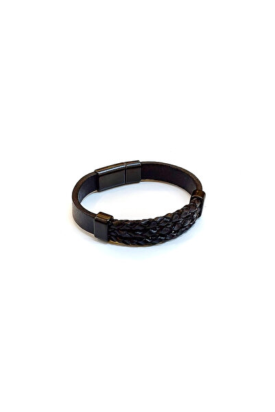 HER ŞEY NOTA www.herseynota.com Black Braid Core – Plain Black Leather Men's ...