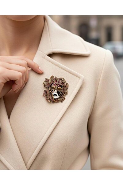 Vira Rise Venedik Karnavalı Maskesi Broş Yaka İğnesi