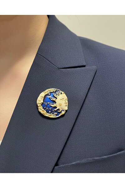 Vira Rise Ay ve Güneş Tılsım Broşu Yaka İğnesi