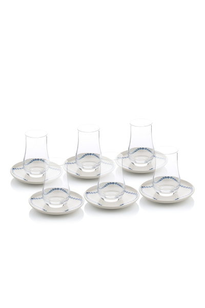 Blends Beige Tea Cups Set with Beads Pattern from Tila