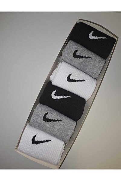 OEM Șosete lungi, pachet de 6, amestec de bumbac, negru/alb optic/gri