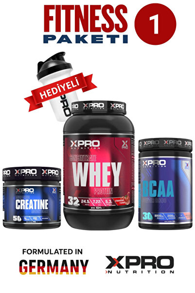 Xpro Nutrition Xpro Fitness Paketi 1 - Whey Protein(Çilek)-Creatine-Bcaa(Karpuz)