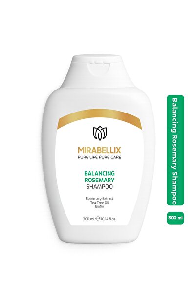Mirabellix شامبو الريحان المنقي - تأثير مقوي يحتوي على البيوتين وزيت شجرة الش...