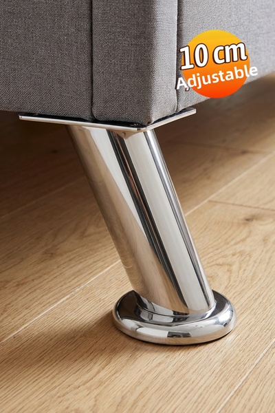 Badem10 Adjustable (10 cm) Chrome Metal Base Tv Unit Sofa Furniture Leg with ...