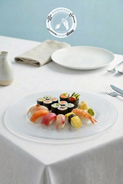 Glamis Selen Concept Plak Model Handmade Glass Serving and Dining Plate