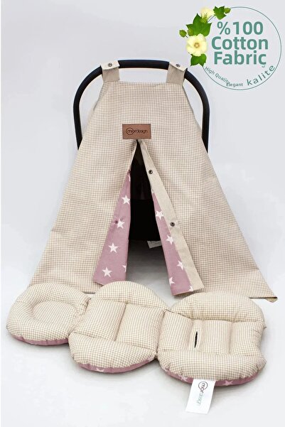 mordesign وسادة عربة أطفال مزدوجة الجوانب، غطاء مكون من قطعتين، نمط حزام، سلس...