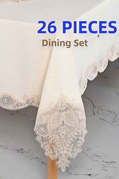 Dantelux Set de masă din lenjerie Lusi 26 piese pentru 12 persoane