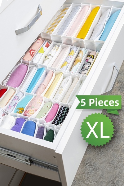 Meleni Home 5 bucăți 8 compartimente Organizator în dulap cu dungi - 30x39x14...