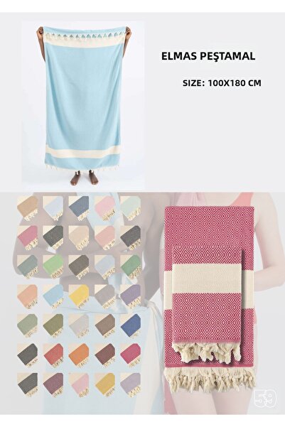 ASPA Diamond Pattern Peshtemal 100*180 cm 100% Cotton Turkish Bath Beach and ...