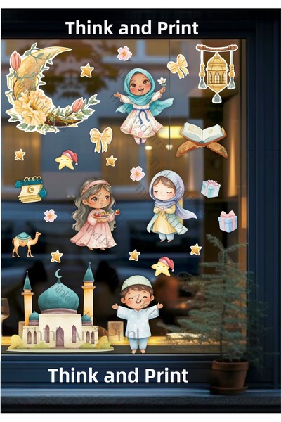 Think And Print Σετ αυτοκόλλητων διακοσμητικών γυάλινων διακοσμητικών τοίχων ...