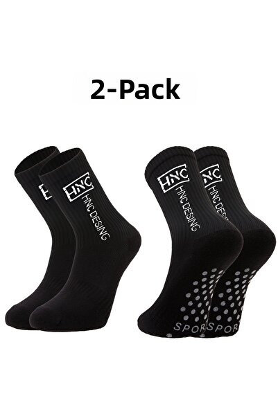 HNC Sport 2-Piece Black Non-Slip Silicone Sole Breathable Premium Football Fi...