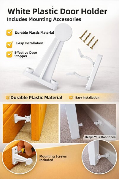 HB LİFE Opritor de ușă din două piese, cu fixare rapidă, pentru prevenirea lo...
