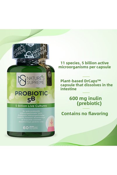 Nature's Supreme Probiotic 5B 60 Capsules - Unflavored