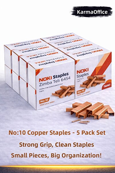 KarmaOfis No:10 Copper Staples – 5 Piece Set |   Durable, Smooth Stapling Off...