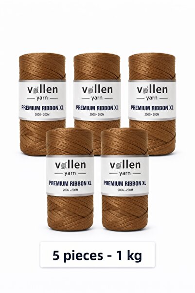 vollen yarn 5 Pcs Premium 1000Gr/4Mm Polyester Ribbon Cord, Macrame Cord, Bag...