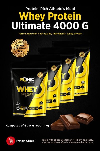 Ronic Nutrition Whey Protein Powder Ultimate 4000 g Protein Powder to Help Build Muscle (Chocolate Flavor)