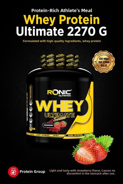 Ronic Nutrition Whey Protein Powder Ultimate 2270 g Protein Powder to Help Build Muscle (Strawberry Flavor)