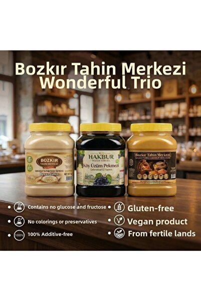 Hakbur Bozkır Yöresel مركز بوزكير للطحينة يقدم طحينة السمسم الذهبية الثلاثية ...