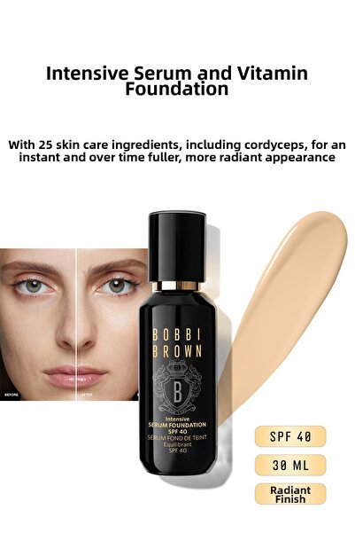 BOBBI BROWN Ser Intensiv E Vitaminli Fondöten Spf 40 Parlak Bitiş 30 ml - Bej...