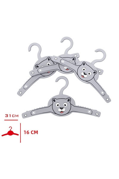 Vovikon Children's Clothes Hanger Bear Patterned 4-Piece Set